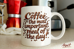 Coffee mug sublimation design, coffee quotes, Coffee clipart Product Image 1