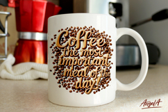 Coffee mug sublimation design, coffee quotes, Coffee clipart Product Image 1