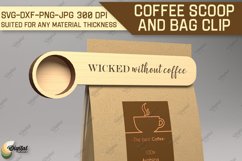 Coffee Scoop And Bag Clip SVG. Coffee Scoop Laser Cut Product Image 1