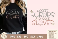 Coffee scrubs and rubber gloves png svg, coffee lover nurse Product Image 2