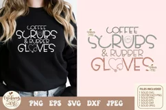 Coffee scrubs and rubber gloves png svg, coffee lover nurse Product Image 3