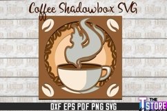 3D Coffee Shadowbox SVG | Paper Cut Files | Paper Shadowbox Product Image 1