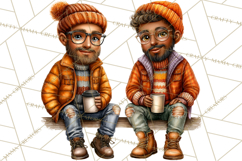 Coffee Shop Clip Art, Cafe Life, People Art PNG Graphics Product Image 2