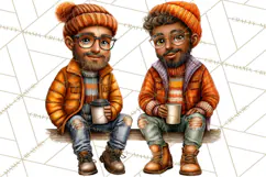 Coffee Shop Clip Art, Cafe Life, People Art PNG Graphics Product Image 2