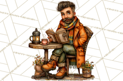 Coffee Shop Clip Art, Cafe Life, People Art PNG Graphics Product Image 2