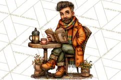 Coffee Shop Clip Art, Cafe Life, People Art PNG Graphics Product Image 2