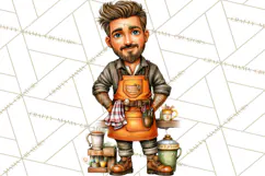 Coffee Shop Clip Art, Cafe Life, People Art PNG Graphics Product Image 4