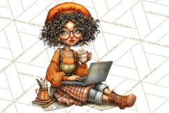 Coffee Shop Clip Art, Cafe Life, People Art PNG Graphics Product Image 4