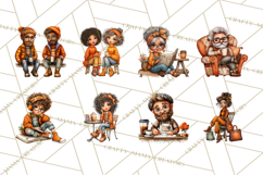 Coffee Shop Clip Art, Cafe Life, People Art PNG Graphics Product Image 6