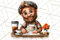Coffee Shop Clip Art, Cafe Life, People Art PNG Graphics Product Image 4
