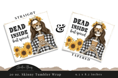 Dead Inside But Spice Fall Skeleton Tumbler Wrap PNG Product Image 3
