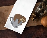 Sloth with coffee embroidery file Product Image 4