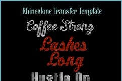 Coffee - Lashes - Hustle Rhinestone SVG Template Product Image 2
