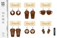 Faux leather Coffee clip art earing cut file coffee Product Image 1