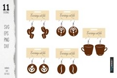 Faux leather Coffee clip art earing cut file coffee Product Image 2