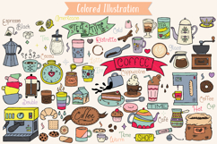 Coffee &amp; Tea | Color Doodles, Cookies, Espresso Machine, Cup Product Image 2