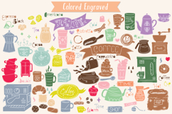 Coffee &amp; Tea | Color Doodles, Cookies, Espresso Machine, Cup Product Image 6