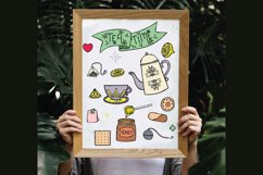 Coffee &amp; Tea | Color Doodles, Cookies, Espresso Machine, Cup Product Image 9