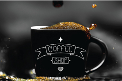 Coffee &amp; Tea | White Doodles, Cookies, Espresso Machine, Cup Product Image 7