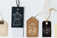 Coffee &amp; Tea | White Doodles, Cookies, Espresso Machine, Cup Product Image 9