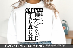 Coffee Teach Repeat - Boho Teacher SVG Design Product Image 1