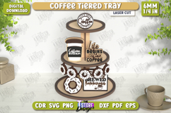 Coffee Tiered Tray Laser Cut | Round Stand | Coffee House Product Image 1