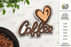 Coffee Tiered Tray Decor Lasercut. Kitchen Decor SVG Product Image 14