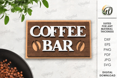 Coffee Tiered Tray Decor Lasercut. Kitchen Decor SVG Product Image 13