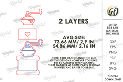 Coffee Tiered Tray Decor Lasercut. Kitchen Decor SVG Product Image 10