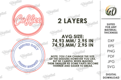 Coffee Tiered Tray Decor Lasercut. Kitchen Decor SVG Product Image 11