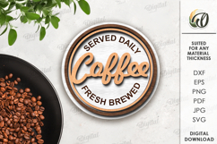 Coffee Tiered Tray Decor Lasercut. Kitchen Decor SVG Product Image 16