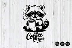 Coffee Time SVG, Funny Raccoon Coffee SVG Product Image 1