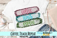 Coffee Teach Repeat Leopard Sublimation PNG Product Image 1