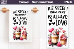Coffee Valentine Kitchen Towel | Valentines Towel PNG Product Image 1
