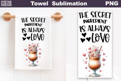 Coffee Valentine Kitchen Towel | Valentines Towel PNG Product Image 1
