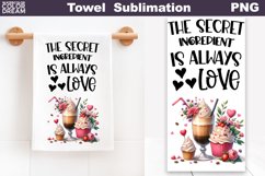 Coffee Valentine Kitchen Towel | Valentines Towel PNG Product Image 1