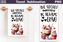 Coffee Valentine Kitchen Towel | Valentines Towel PNG Product Image 1