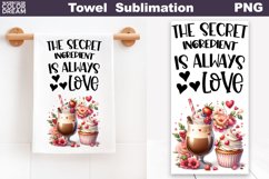 Coffee Valentine Kitchen Towel | Valentines Towel PNG Product Image 1