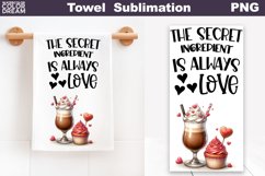 Coffee Valentine Kitchen Towel | Valentines Towel PNG Product Image 1