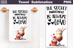 Coffee Valentine Kitchen Towel | Valentines Towel PNG Product Image 1