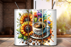 Coffee 20oz Tumbler Wrap PNG, Coffee Sublimation Design Product Image 1