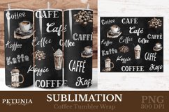 Coffee tumbler png design being used as a sublimation tumbler wrap print