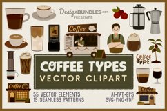 Coffee Types Vector Clipart & Seamless Patterns Product Image 1