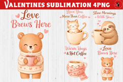 Cute Valentine's sublimation | Valentines Coffee Print Product Image 1
