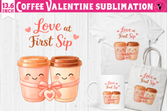 Cute Valentine's sublimation | Valentines Coffee Print Product Image 1