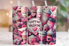 Coffee Is My Valentine Tumbler Wrap, Valentine&#039;s Day Tumbler Product Image 1