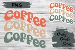 Retro Wavy Coffee Coffee Coffee PNG, Coffee Sticker Product Image 1