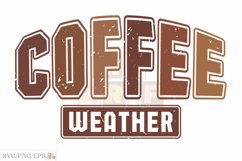 Coffee Weather SVG Retro Fall Season T-shirt Design Product Image 1