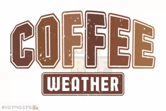 Coffee Weather SVG Retro Fall Season T-shirt Design Product Image 1