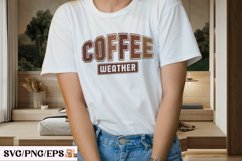 Coffee Weather SVG Retro Fall Season T-shirt Design Product Image 3